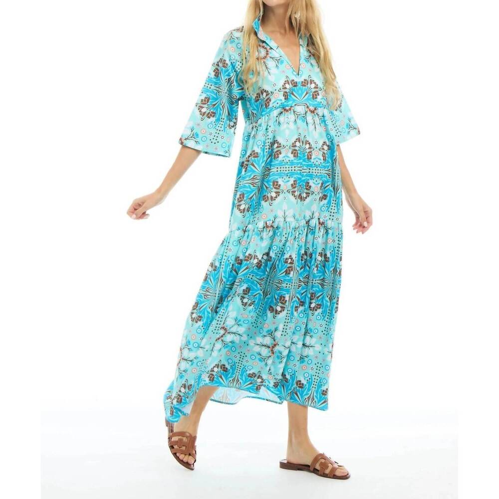 NEW PATTY KIM marni maxi dress in etro coco/blue